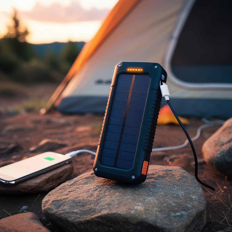 Power Bank solar Shams Power en exteriores